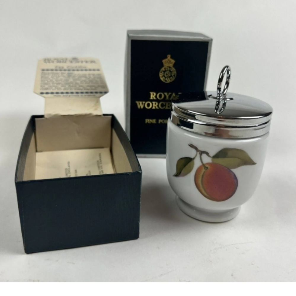 ROYAL WORCESTER Evesham Egg Coddler Maxime England With Box VTG (3)sold separate